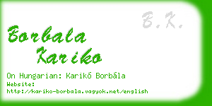borbala kariko business card