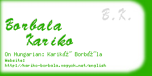 borbala kariko business card